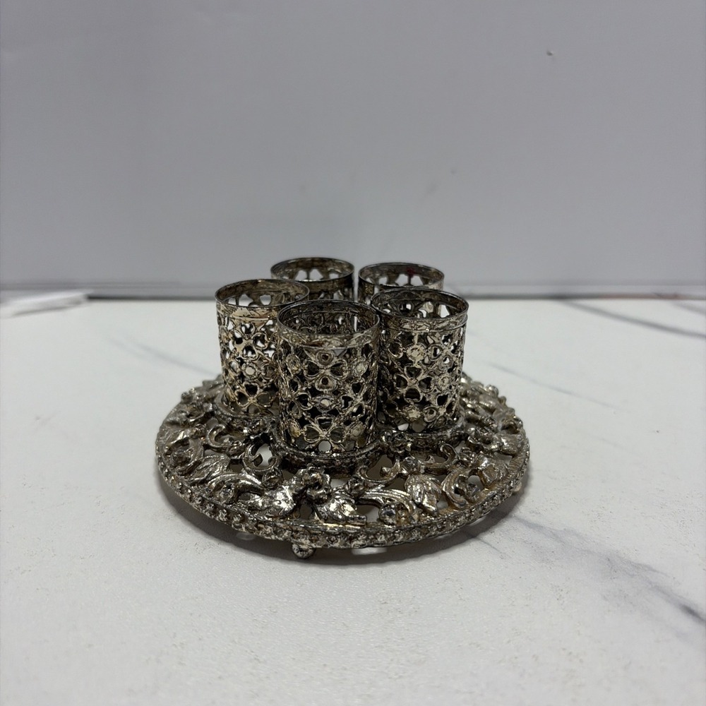 Vintage 1950's-60's Sam Fink Gold Filigree Five Stick Lipstick Holder